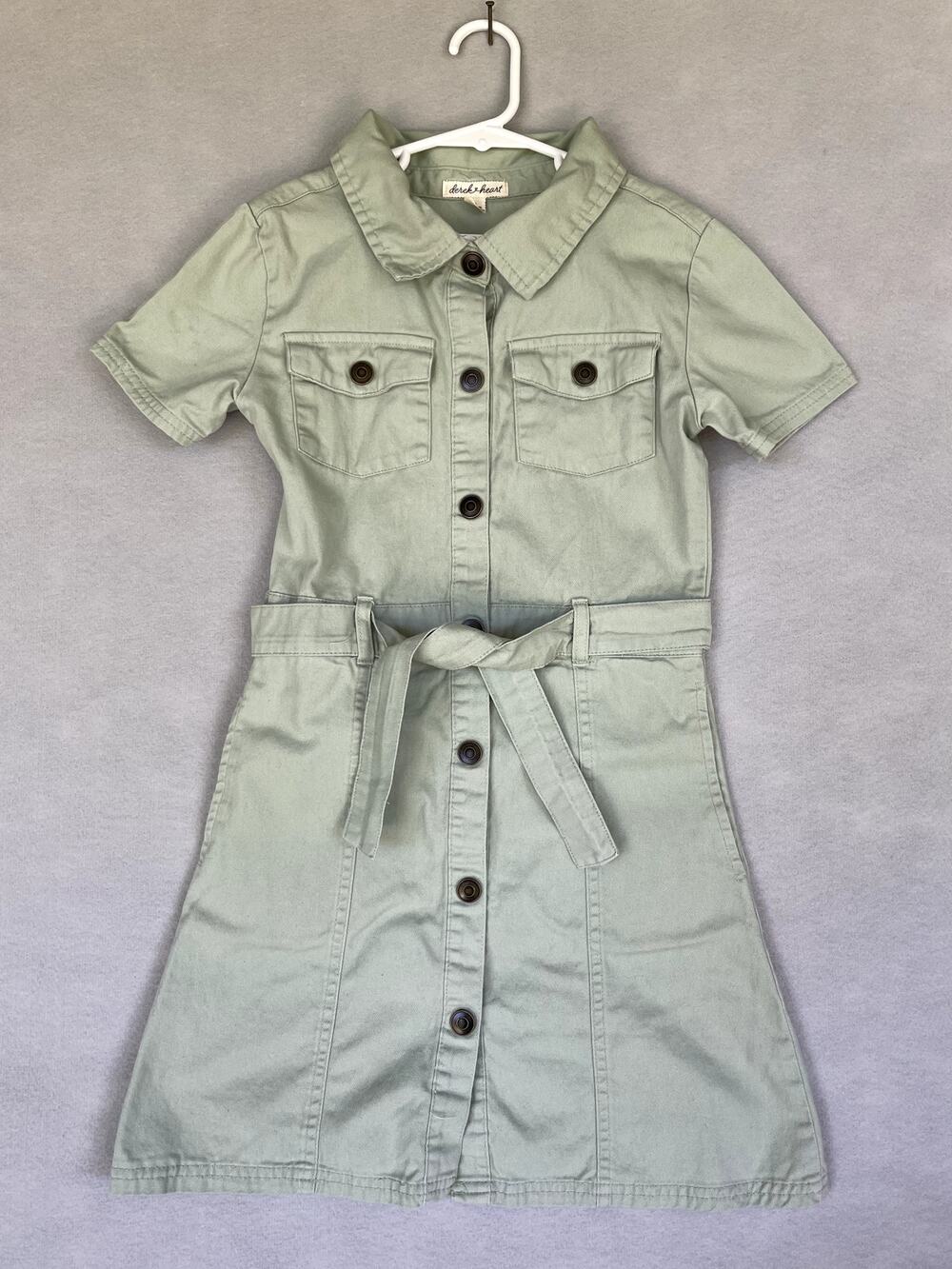 Derek Heart | Sage Green Utility - Style Belted Dress - Size 10